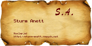 Sturm Anett névjegykártya
