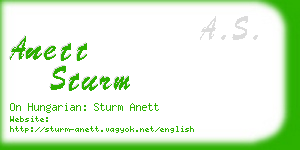anett sturm business card
